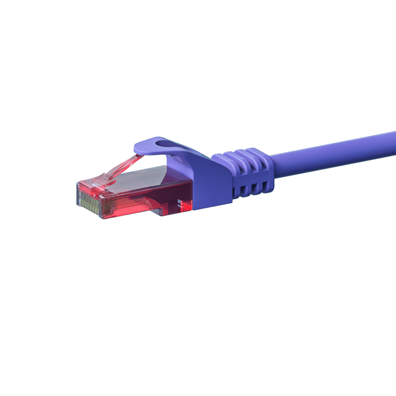 Kabel krosowy UTP CAT6 7,5m fioletowy - 100% miedzi