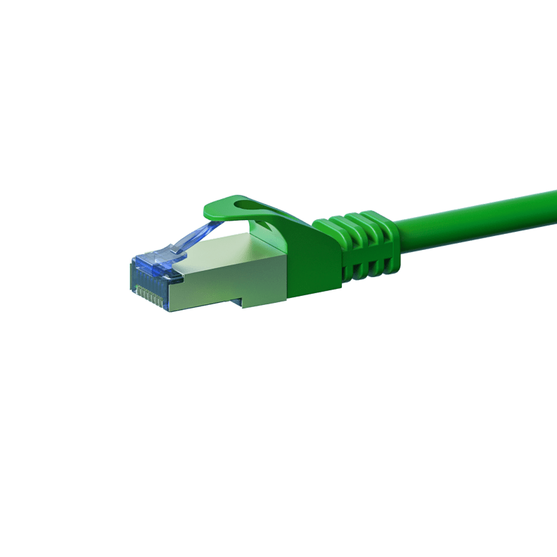 Kabel krosowy CAT6a S/FTP (PIMF) 1m zielony
