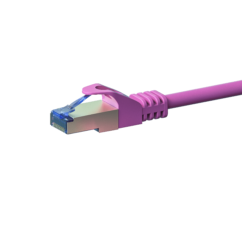 Kabel krosowy CAT6a S/FTP (PIMF) 30m różowy