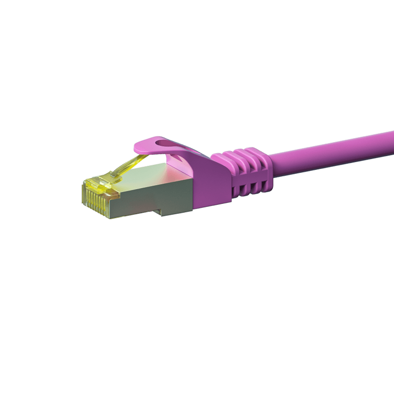 Kabel krosowy Cat7 S/FTP (PIMF) 1m różowy