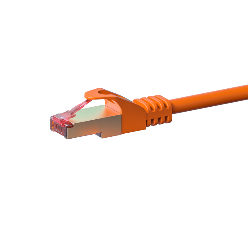 Kabel krosowy CAT6 S/FTP (PIMF) 0,50 m pomarańczowy