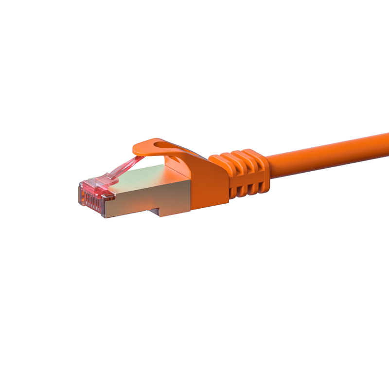 Kabel krosowy CAT6 S/FTP (PIMF) 1m pomarańczowy