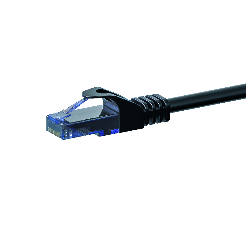 Kabel krosowy UTP CAT6a 0,25 m czarny - 100% miedź