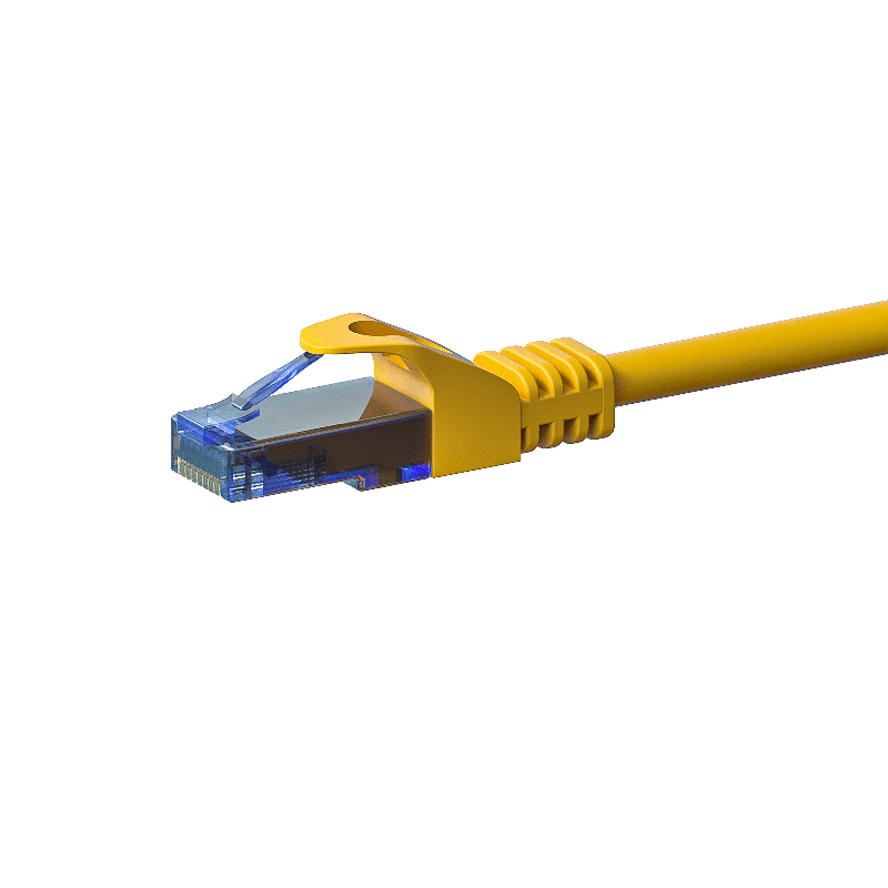 Kabel krosowy UTP CAT6a 0,50m żółty - 100% miedź