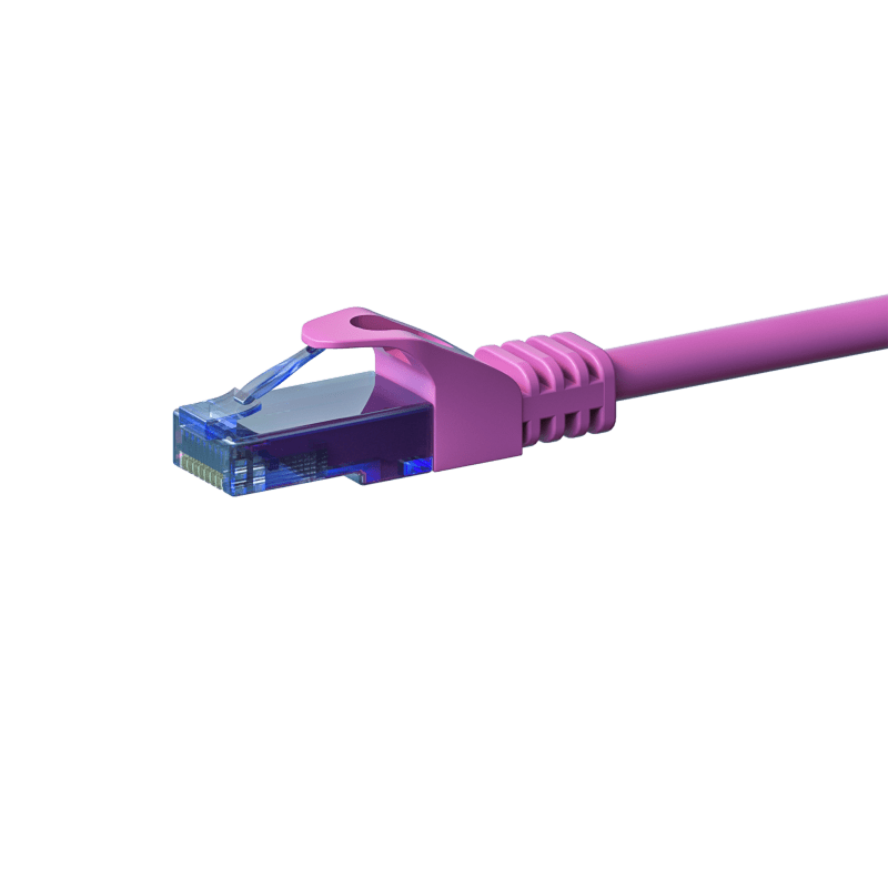 Kabel krosowy UTP CAT6a 0,15 m różowy - 100% miedź