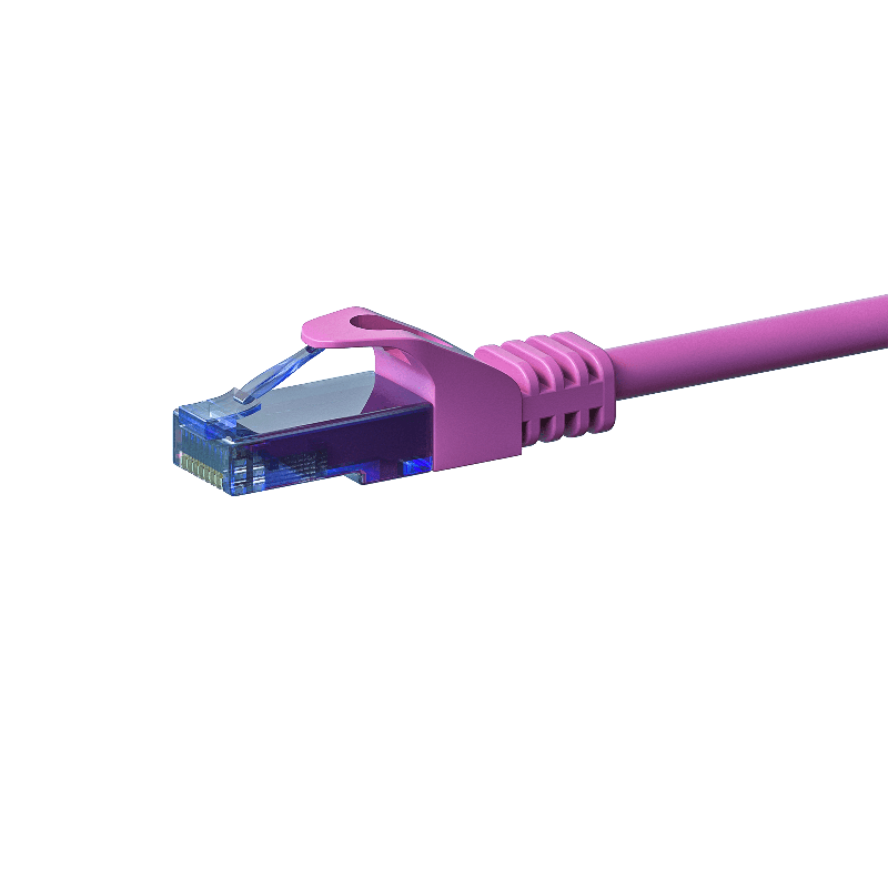 Kabel krosowy UTP CAT6a 3m różowy - 100% miedź