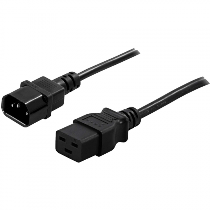Kabel zasilający C14 do C19 1,80m czarny