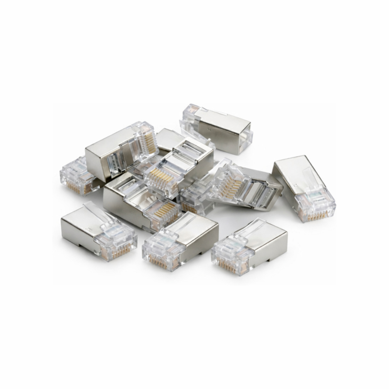 Złącze przelotowe DANICOM FTP CAT5e RJ45 - Przelotowe dla rdzeni giętkich i sztywnych - 10 sztuk