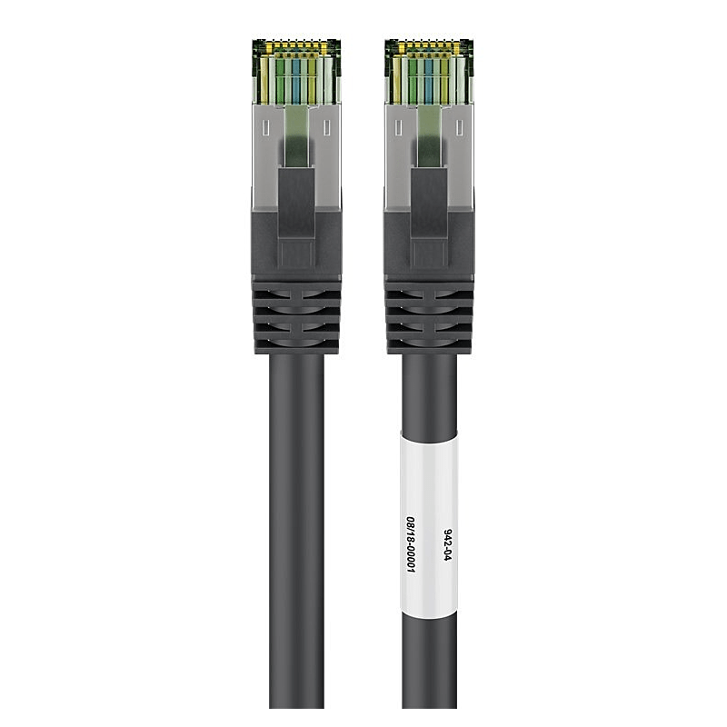 Kabel krosowy Cat8 S/FTP (PIMF) 0,25 m czarny