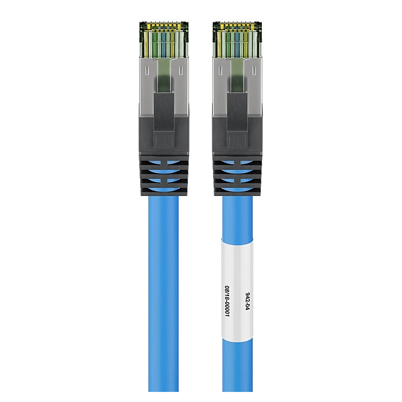 Kabel krosowy Cat8 S/FTP (PIMF) 0,50 m niebieski