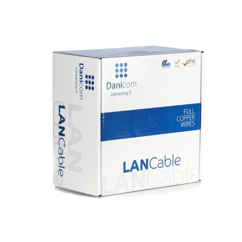 Kabel DANICOM CAT7 S/FTP 100m na rolce, sztywny - LSZH (Dca)