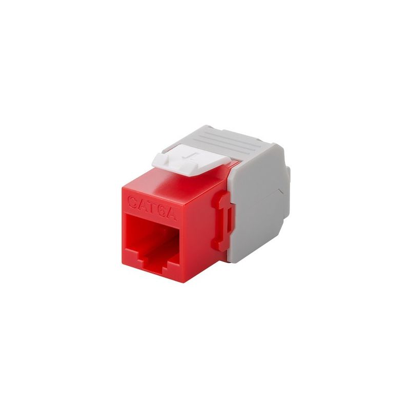Złącze Keystone CAT6a UTP - beznarzędziowe - czerwone