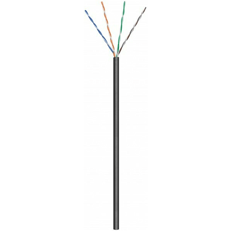 Kabel zewnętrzny CAT6 U/UTP 100m na szpuli, elastyczny, czarny, CCA